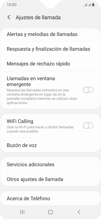 Pulsa Servicios adicionales. Pulsa Servicios adicionales.