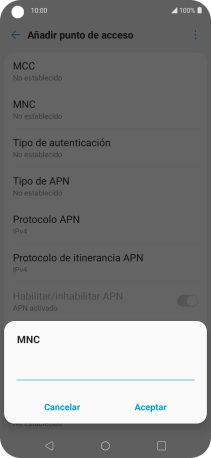 Introduce 01 y pulsa Aceptar.
