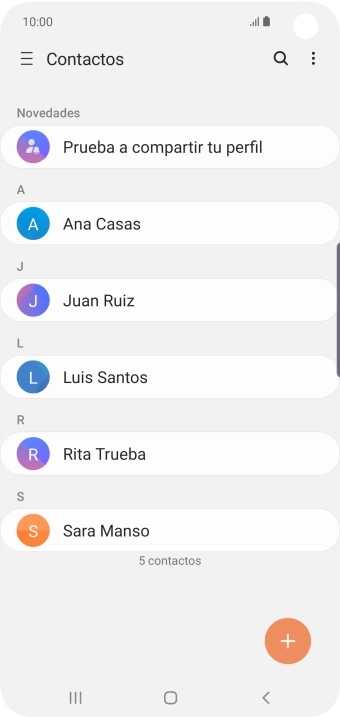 Pulsa el icono de nuevo contacto.