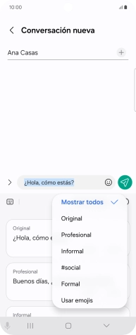 Pulsa el estilo de escritura deseado. Pulsa el estilo de escritura deseado.