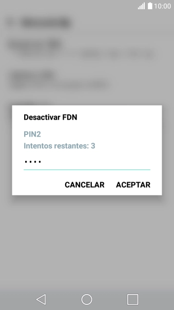 Introduce el código PIN2 y pulsa ACEPTAR.
