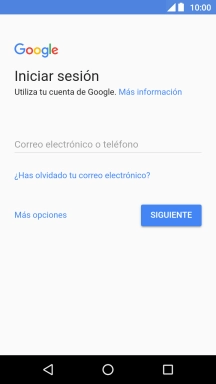 Si no tienes una cuenta de Google, pulsa Más opciones y sigue las indicaciones de la pantalla para ver cómo crear una cuenta nueva. Si no tienes una cuenta de Google, pulsa Más opciones y sigue las indicaciones de la pantalla para ver cómo crear una cuenta nueva.