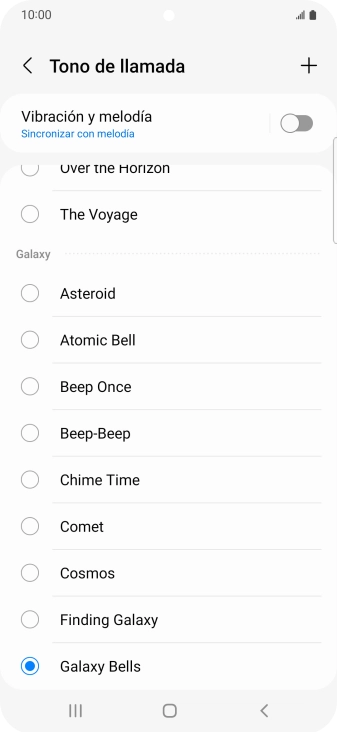 Pulsa el icono de añadir timbre de llamada.