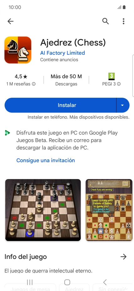 Pulsa Instalar y sigue las indicaciones de la pantalla para instalar la app. Pulsa Instalar y sigue las indicaciones de la pantalla para instalar la app.