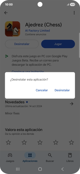 Pulsa Desinstalar. Pulsa Desinstalar.