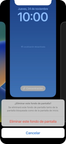 Pulsa Eliminar este fondo de pantalla. Pulsa Eliminar este fondo de pantalla.
