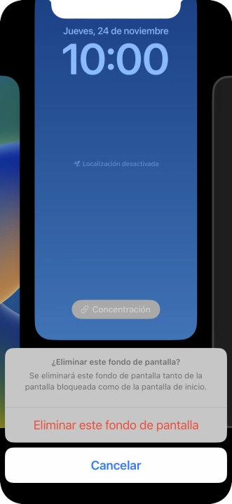 Pulsa Eliminar este fondo de pantalla. Pulsa Eliminar este fondo de pantalla.