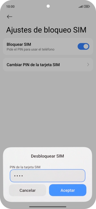 Introduce tu código PIN y pulsa Aceptar. Introduce tu código PIN y pulsa Aceptar.