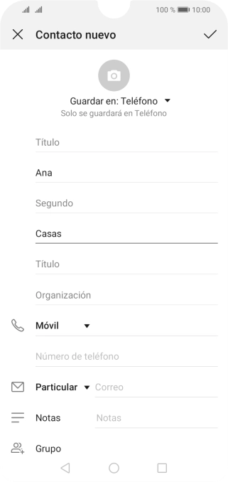 Pulsa Número de teléfono e introduce el número de teléfono deseado. Pulsa Número de teléfono e introduce el número de teléfono deseado.