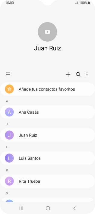 Pulsa el icono de nuevo contacto. Pulsa el icono de nuevo contacto.
