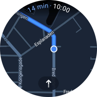 Pulsa el icono de descripción de ruta para volver a las indicaciones de la ruta. Pulsa el icono de descripción de ruta para volver a las indicaciones de la ruta.