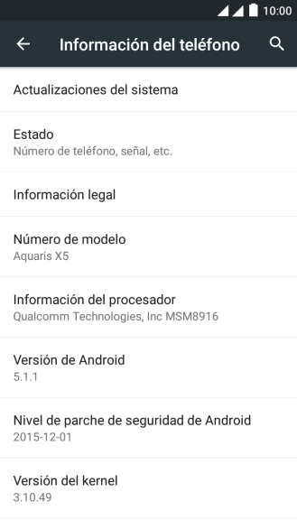 Pulsa Actualizaciones del sistema. Si hay una versión de software nueva disponible, aparecerá ahora en la pantalla.
Sigue las indicaciones de la pantalla para actualizar el software del teléfono. Pulsa Actualizaciones del sistema. Si hay una versión de software nueva disponible, aparecerá ahora en la pantalla.
Sigue las indicaciones de la pantalla para actualizar el software del teléfono.