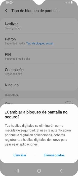 Pulsa Eliminar datos. Pulsa Eliminar datos.