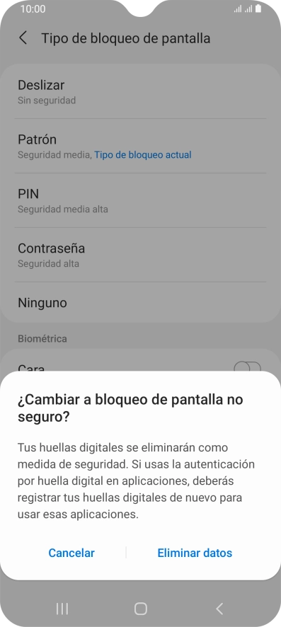 Pulsa Eliminar datos. Pulsa Eliminar datos.