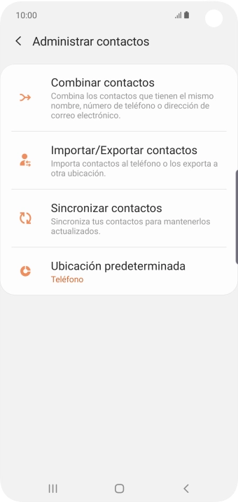 Pulsa Importar/Exportar contactos. Pulsa Importar/Exportar contactos.