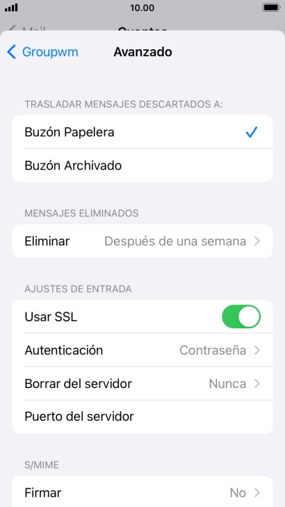 Pulsa el indicador junto a 