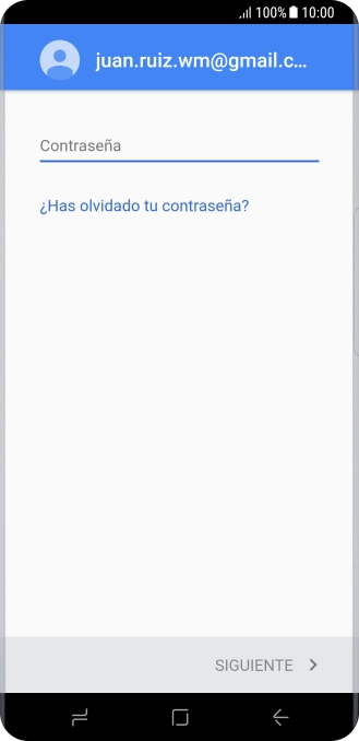 Pulsa Contraseña e introduce la contraseña de tu cuenta de Google. Pulsa Contraseña e introduce la contraseña de tu cuenta de Google.