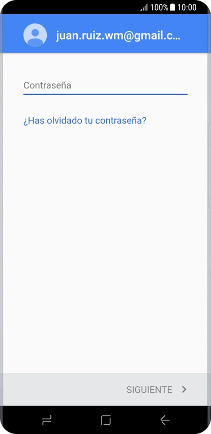 Pulsa Contraseña e introduce la contraseña de tu cuenta de Google. Pulsa Contraseña e introduce la contraseña de tu cuenta de Google.