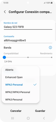 Pulsa WPA3-Personal para proteger la conexión wifi con una contraseña. Pulsa WPA3-Personal para proteger la conexión wifi con una contraseña.