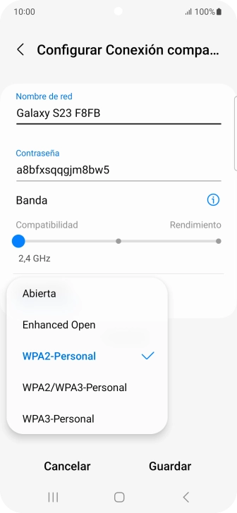 Pulsa WPA3-Personal para proteger la conexión wifi con una contraseña. Pulsa WPA3-Personal para proteger la conexión wifi con una contraseña.
