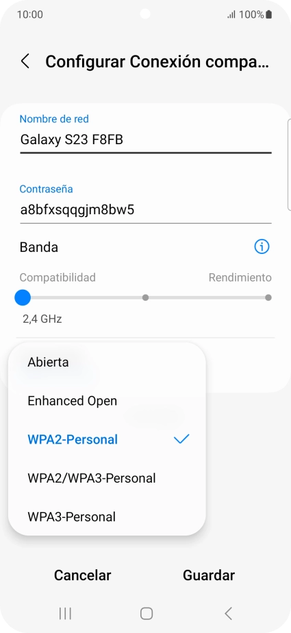Pulsa WPA3-Personal para proteger la conexión wifi con una contraseña. Pulsa WPA3-Personal para proteger la conexión wifi con una contraseña.