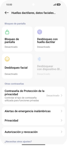 Pulsa Desbloqueo con huella dactilar. Pulsa Desbloqueo con huella dactilar.