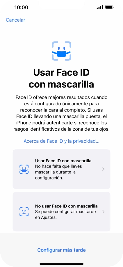 Pulsa Configurar más tarde.