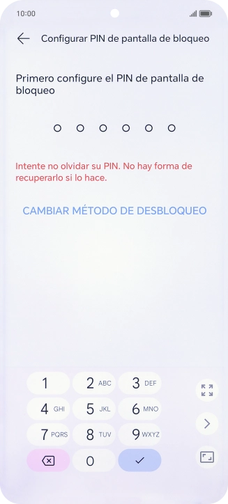 Pulsa CAMBIAR MÉTODO DE DESBLOQUEO. Pulsa CAMBIAR MÉTODO DE DESBLOQUEO.