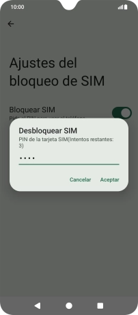 Introduce tu código PIN y pulsa Aceptar. Introduce tu código PIN y pulsa Aceptar.