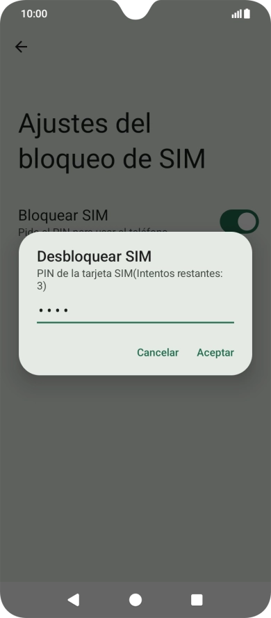 Introduce tu código PIN y pulsa Aceptar. Introduce tu código PIN y pulsa Aceptar.