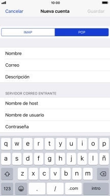 Pulsa Nombre de usuario e introduce el nombre de usuario de tu cuenta de correo electrónico. Pulsa Nombre de usuario e introduce el nombre de usuario de tu cuenta de correo electrónico.