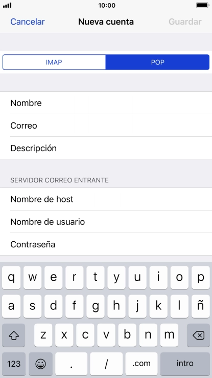 Pulsa Nombre de usuario e introduce el nombre de usuario de tu cuenta de correo electrónico. Pulsa Nombre de usuario e introduce el nombre de usuario de tu cuenta de correo electrónico.