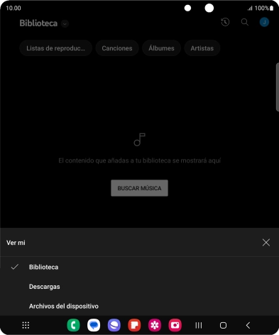 Pulsa Archivos del dispositivo y desplázate al archivo de música deseado. Pulsa Archivos del dispositivo y desplázate al archivo de música deseado.