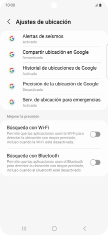 Pulsa Precisión de la ubicación de Google.