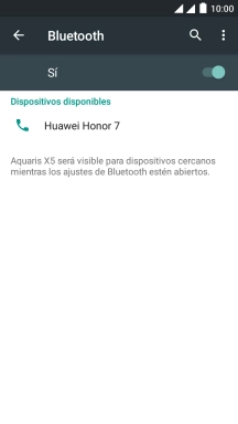 Pulsa el dispositivo Bluetooth deseado y sigue las indicaciones de la pantalla para vincular el dispositivo al teléfono. Pulsa el dispositivo Bluetooth deseado y sigue las indicaciones de la pantalla para vincular el dispositivo al teléfono.