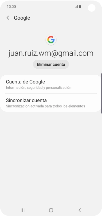 Pulsa Sincronizar cuenta. Pulsa Sincronizar cuenta.