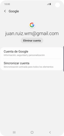 Pulsa Sincronizar cuenta. Pulsa Sincronizar cuenta.