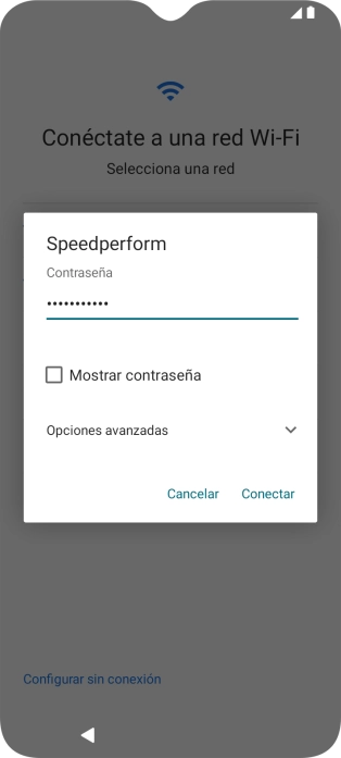 Introduce la contraseña de la red wifi y pulsa Conectar. Introduce la contraseña de la red wifi y pulsa Conectar.