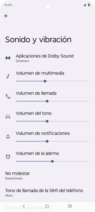Pulsa Tono de llamada de la SIM1 del teléfono. Pulsa Tono de llamada de la SIM1 del teléfono.