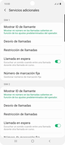 Pulsa Desvío de llamadas bajo la tarjeta SIM deseada. Pulsa Desvío de llamadas bajo la tarjeta SIM deseada.