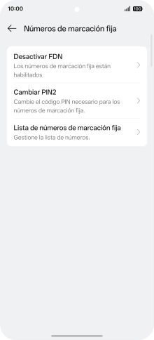 Pulsa Desactivar FDN. Pulsa Desactivar FDN.