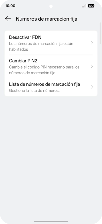 Pulsa Desactivar FDN. Pulsa Desactivar FDN.