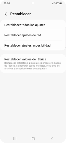 Pulsa Restablecer valores de fábrica. Pulsa Restablecer valores de fábrica.