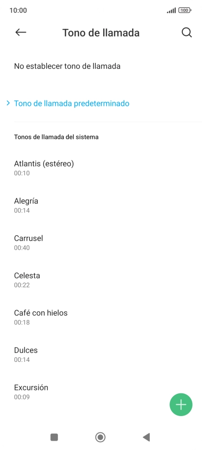 Pulsa los timbres de llamada deseados para escucharlos. Pulsa los timbres de llamada deseados para escucharlos.