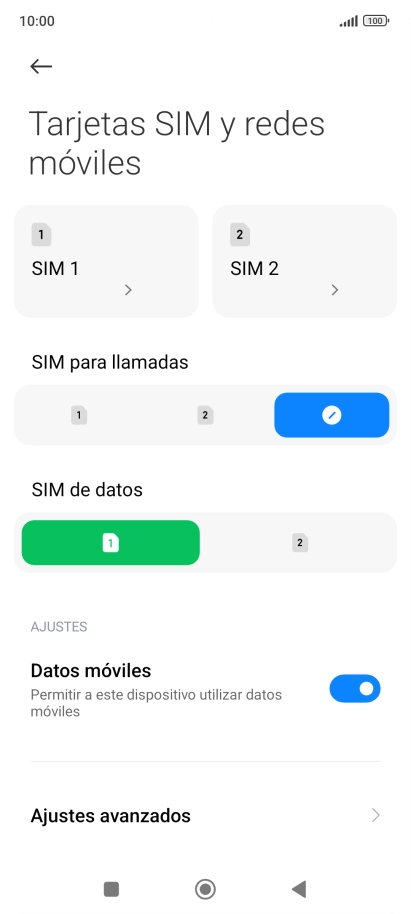 Pulsa la tarjeta SIM deseada. Pulsa la tarjeta SIM deseada.