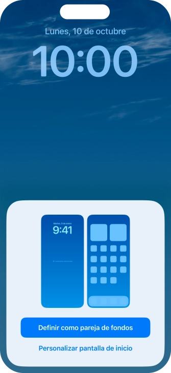 Si deseas utilizar el mismo tema de color en la pantalla de inicio, pulsa Definir como pareja de fondos. Si deseas utilizar el mismo tema de color en la pantalla de inicio, pulsa Definir como pareja de fondos.