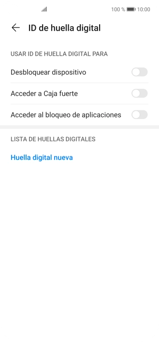 Pulsa Huella digital nueva. Pulsa Huella digital nueva.