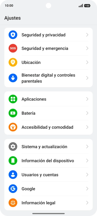 Pulsa Usuarios y cuentas.