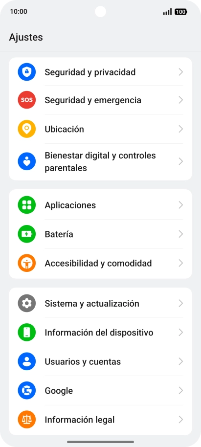Pulsa Usuarios y cuentas.