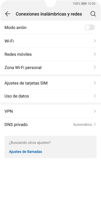 Pulsa Redes móviles.